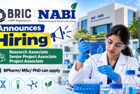 NABI announces hiring of Research Associate, Senior Project Associate, Project Associate | BPharm/ MSc/ PhD can apply