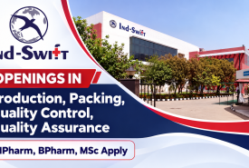 Openings in Production, Packing, Quality Control, Quality Assurance at Ind-Swift Laboratories
