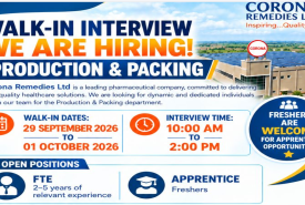 Production and Packing Jobs at CORONA Remedies