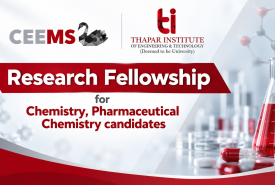 Research Fellowship for Chemistry, Pharmaceutical Chemistry candidates at Thapar Institute of Engineering & Technology
