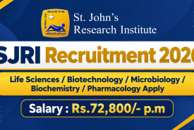 SJRI Recruitment 2026 - Life Sciences / Biotechnology / Microbiology / Biochemistry / Pharmacology Apply