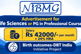 Advertisement for Life Sciences or PG in Professional Courses at NIBMG