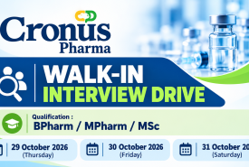 Cronus Pharma inviting experienced pharmaceutical professionals in QA and QC