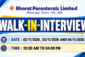 Multiple Positions for Pharma, Science candidates at Bharat Parenterals Limited
