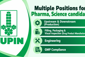 Multiple Positions for Pharma, Science candidates at LUPIN LIMITED