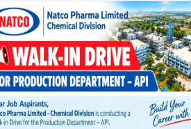Recruitment Drive for Production Department – API at Natco Pharma
