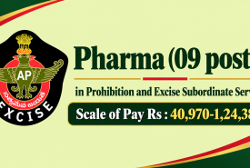 Recruitment for Pharmacy candidates in Prohibition and Excise Subordinate Service - 09 posts