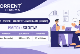 Torrent Pharma Hiring Patent (Formulation) Executive