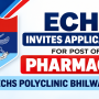 Invites applications for post of Pharmacist at ECHS Polyclinic Bhilwara