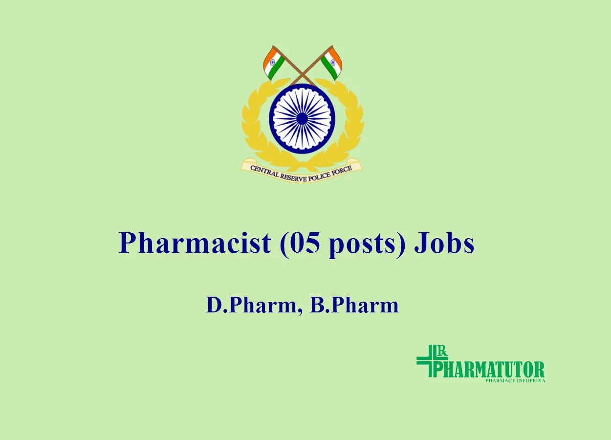 Job for Pharmacists in Central Reserve Police Force