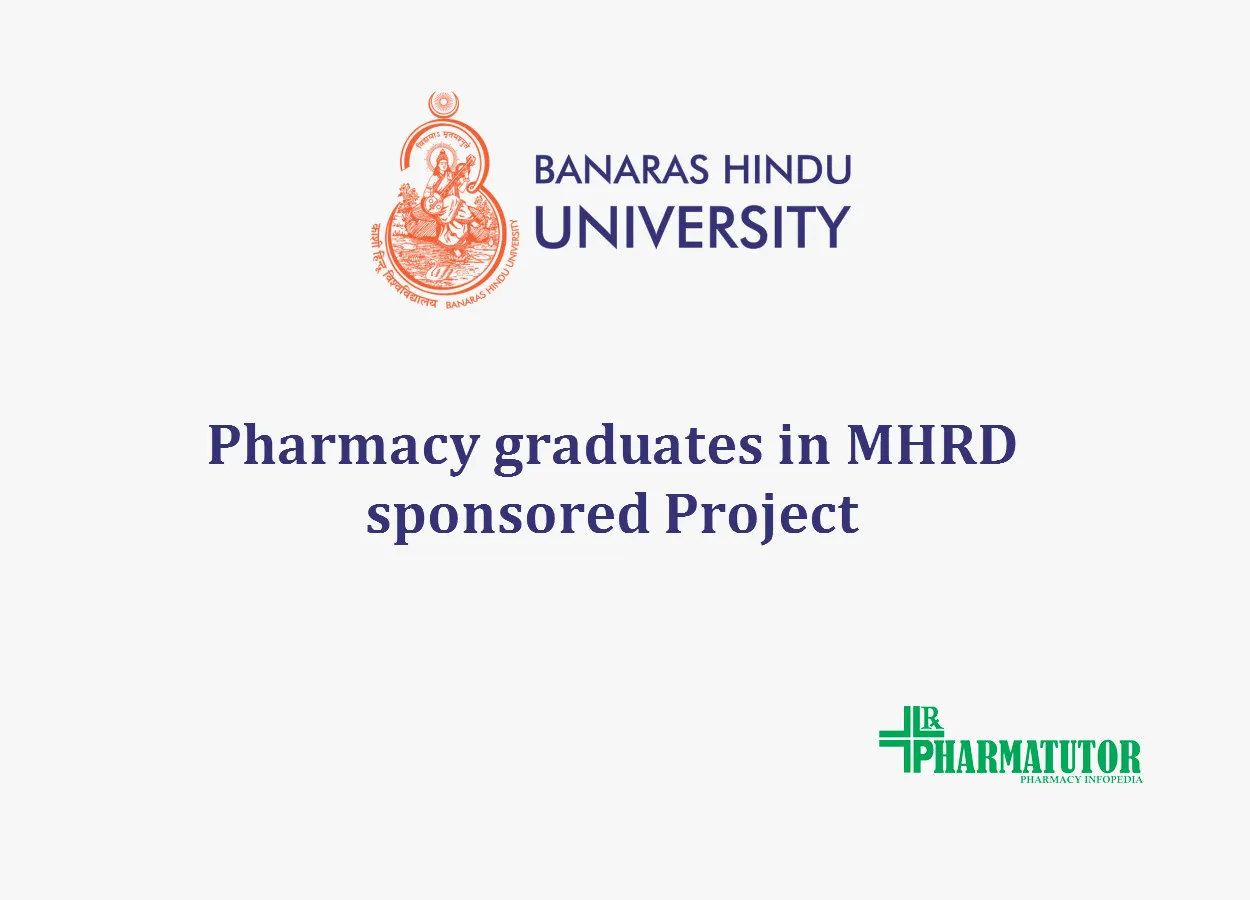 Job for Pharmacy graduates in MHRD sponsored Project at IIT