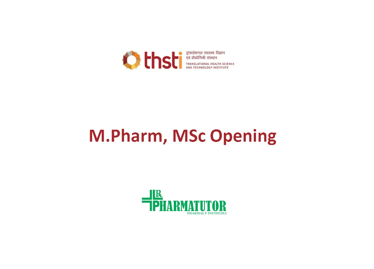 Job openings for Master degree in Pharmacy at THSTI