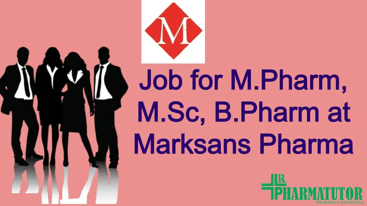 Job for MPharm, MSc, BPharm in Multiple Departments at Marksans Pharma