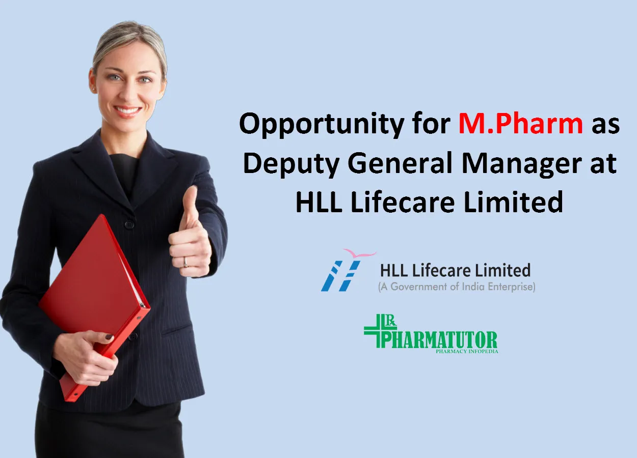 Opportunity for M.Pharm as Deputy General Manager at HLL Lifecare Limited
