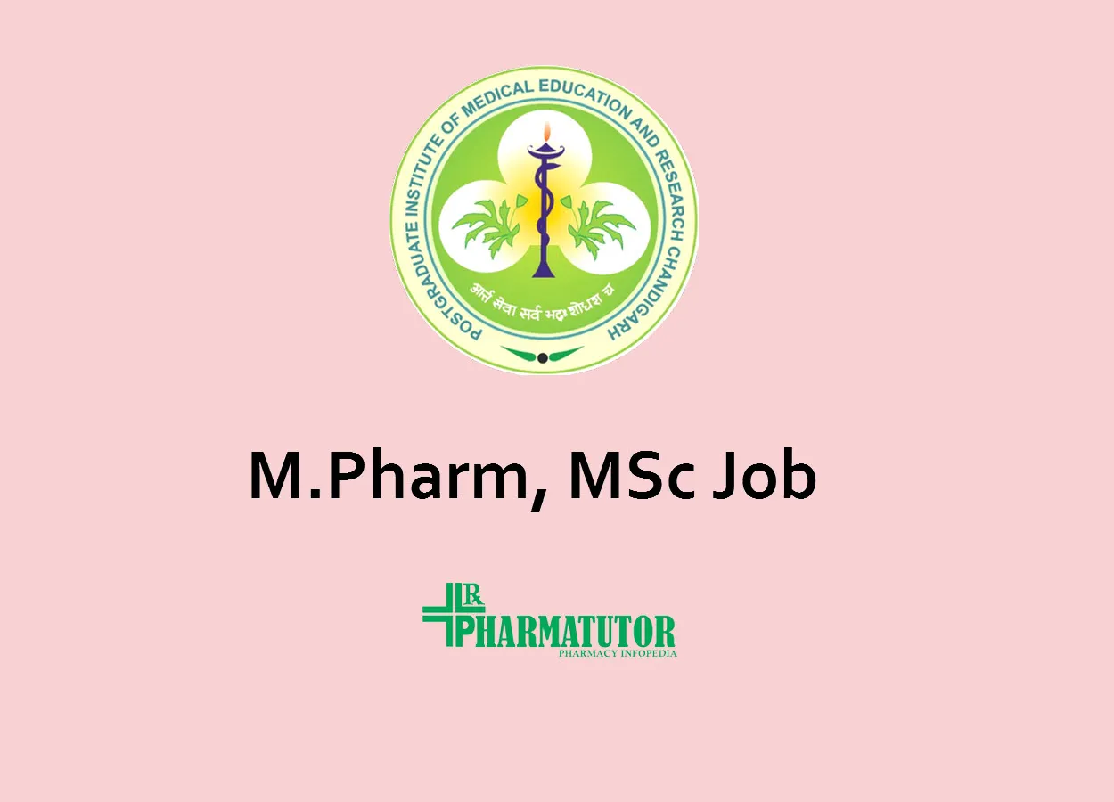 Opportunity for M.Pharm, MSc as Senior Research Fellow at PGIMER