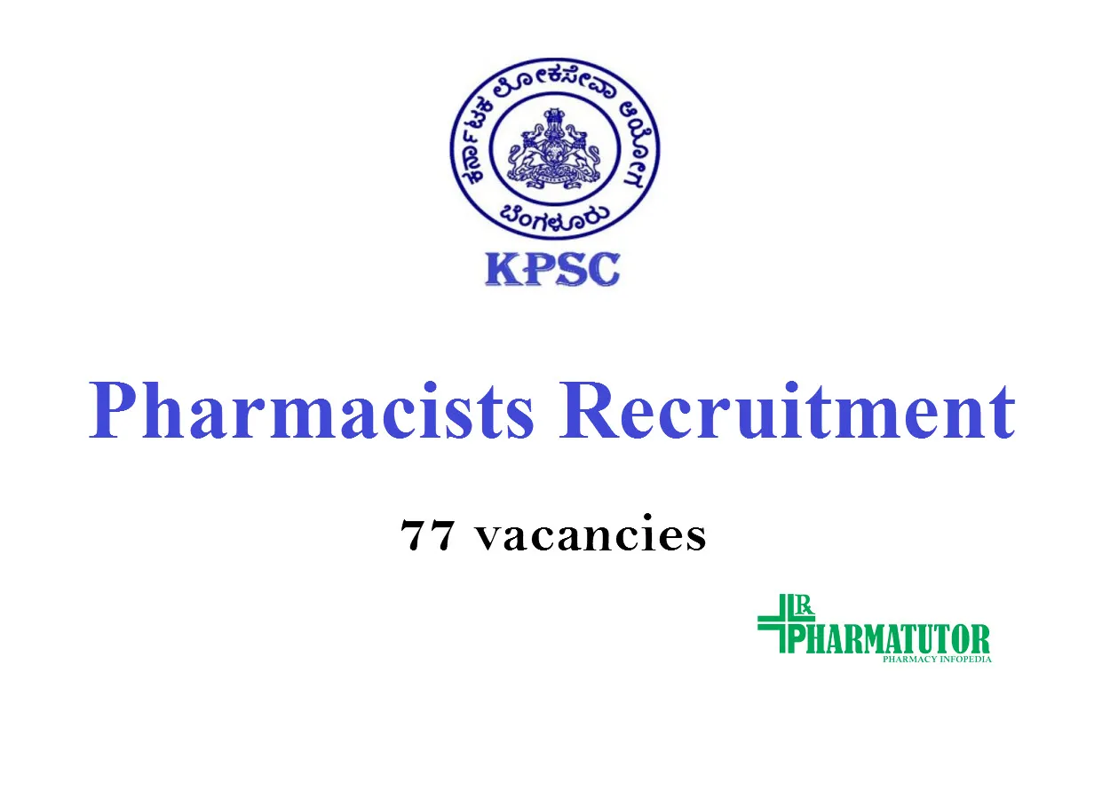 Recruitment for Pharmacists (77 posts) under Public Service Commission