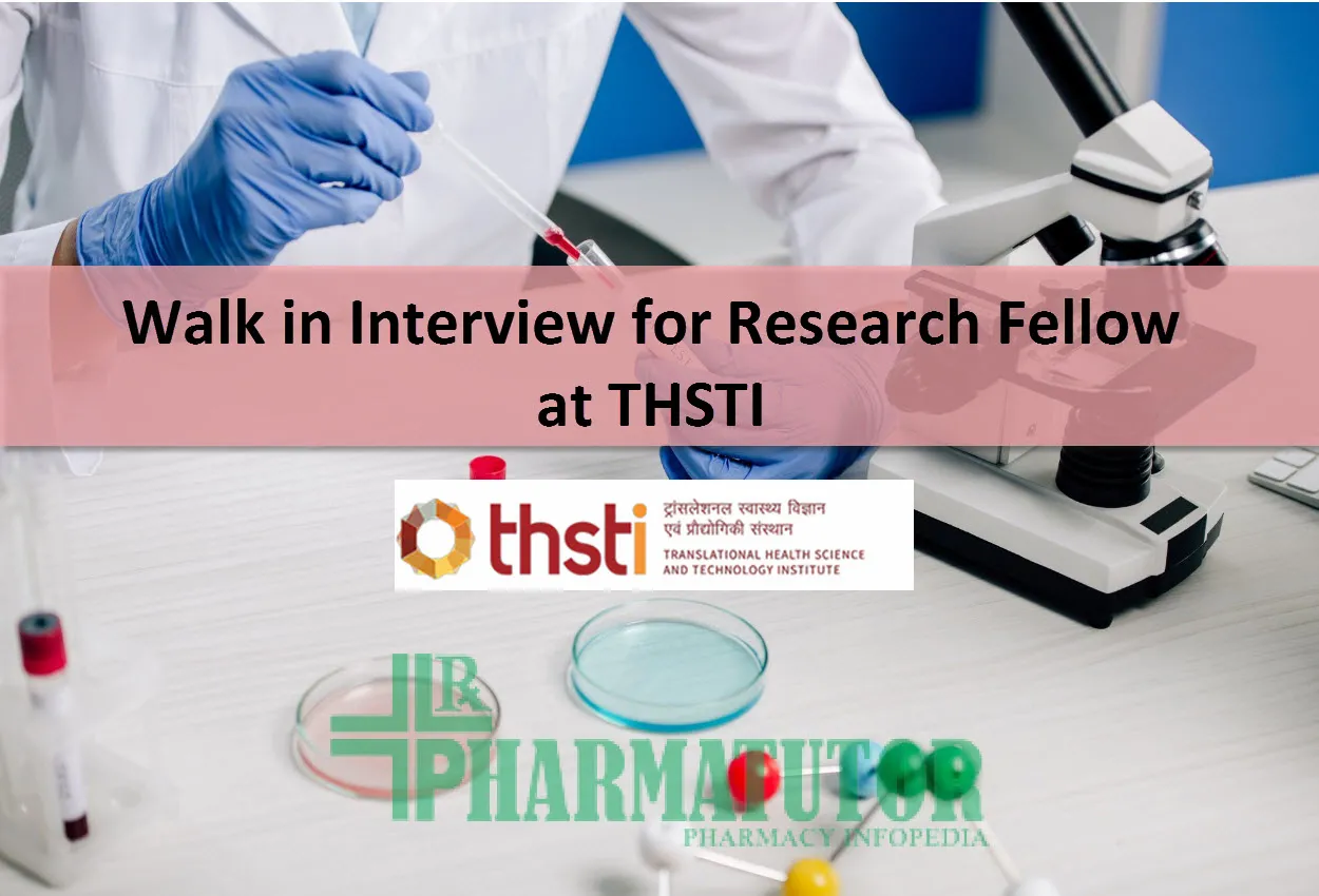 Walk in Interview for Research Fellow at THSTI