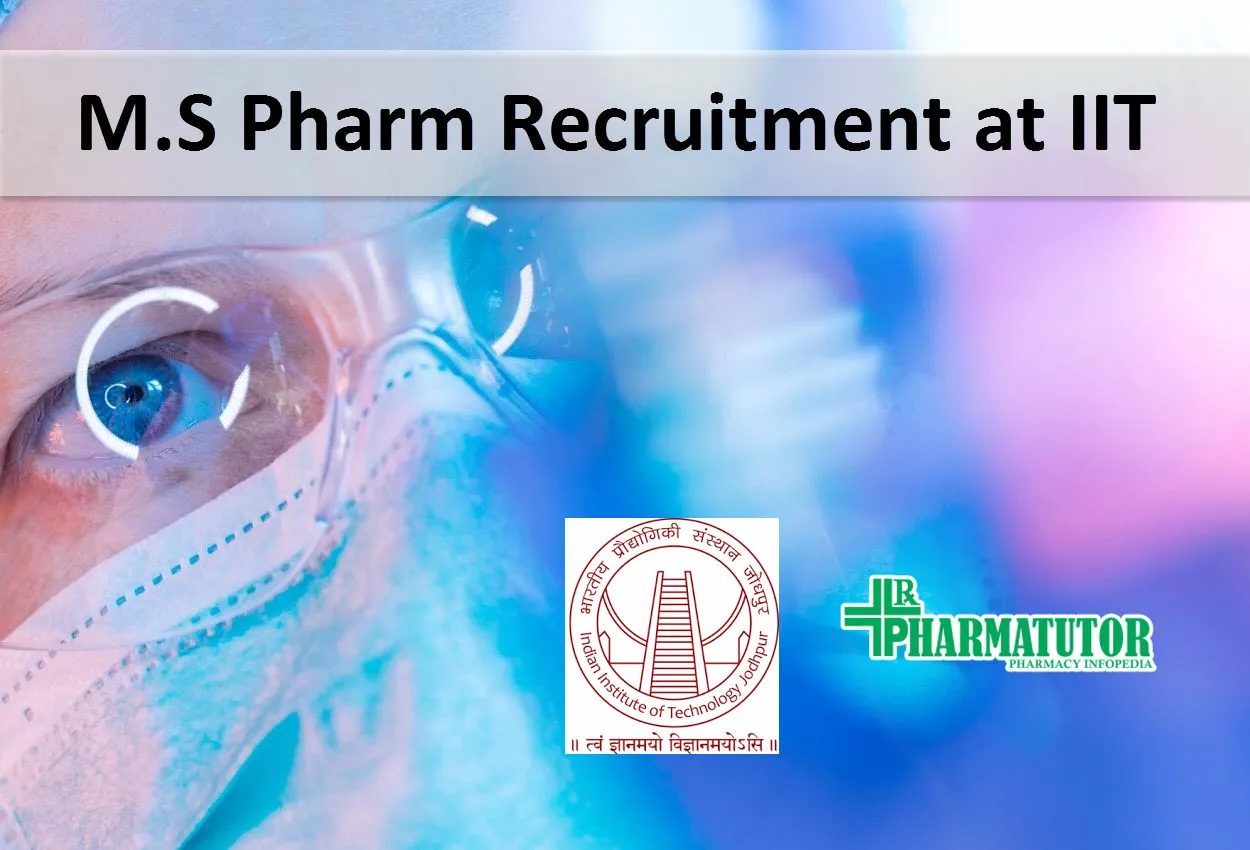 Pharma project job at Indian Institute of Technology