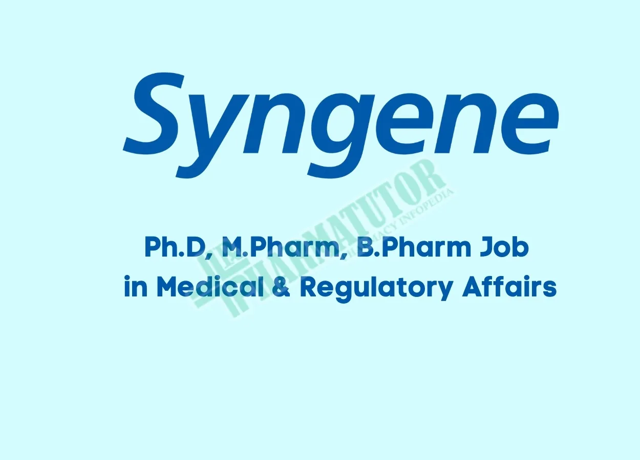 Medical & Regulatory Affairs Job at Syngene