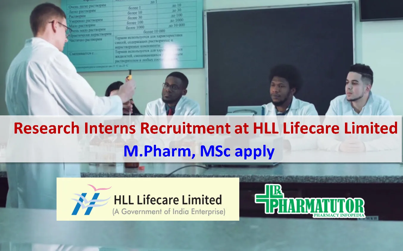 Research Interns recruitment at HLL Lifecare Limited