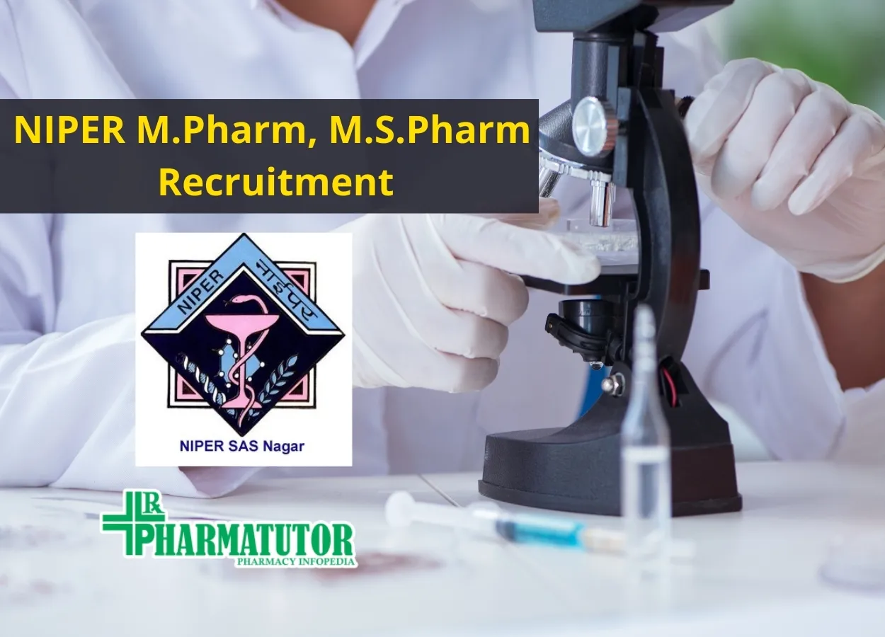 NIPER M.Pharm, M.S.Pharm Recruitment