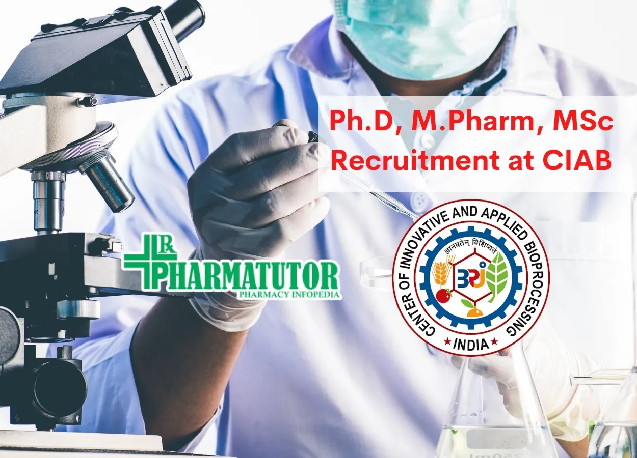 Ph.D, M.Pharm, MSc Recruitment at CIAB
