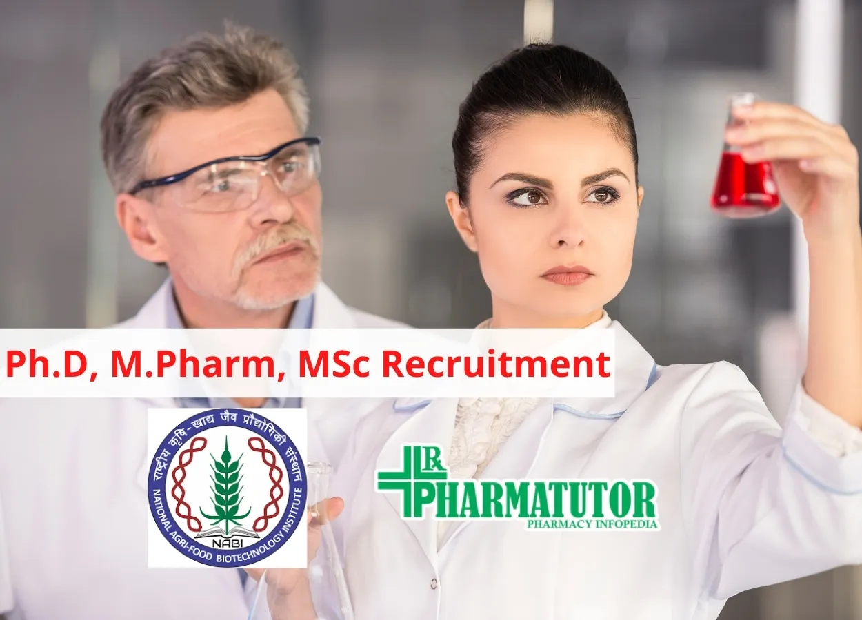 Ph.D, M.Pharm, MSc Recruitment at NABI