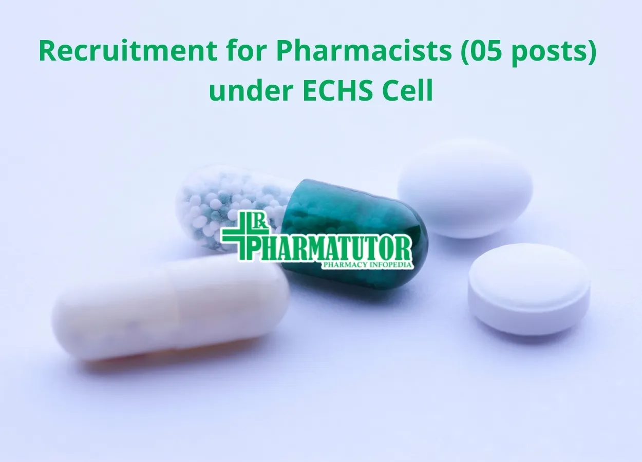Recruitment for Pharmacists under ECHS Cell