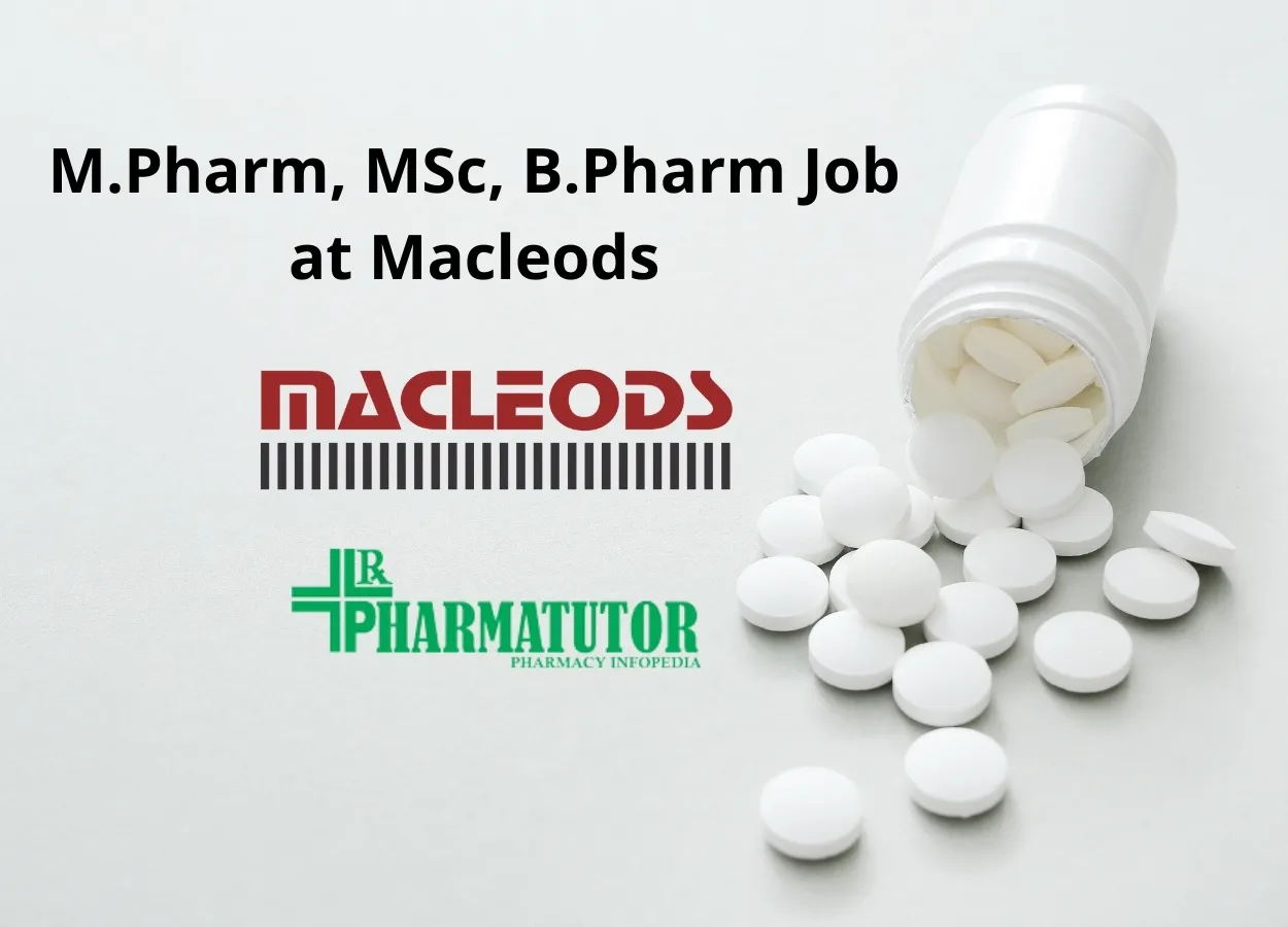 M.Pharm, MSc, B.Pharm Job at Macleods