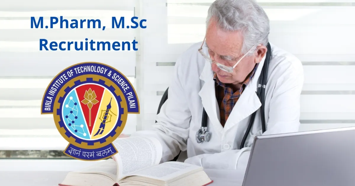 M.Pharm, M.Sc Recruitment in National Supercomputing Mission project