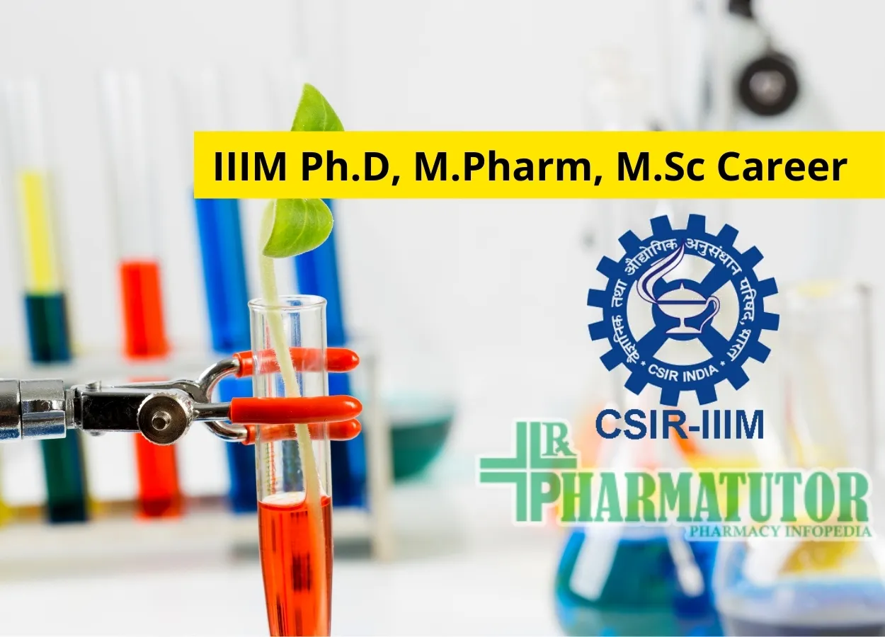 Career for Ph.D, M.Pharm, M.Sc in the research project at IIIM