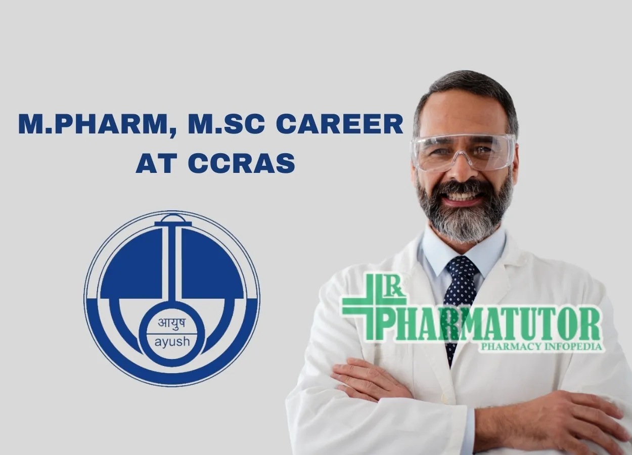 CCRAS invites applications for Senior Research Fellow M.Pharm, M.Sc apply