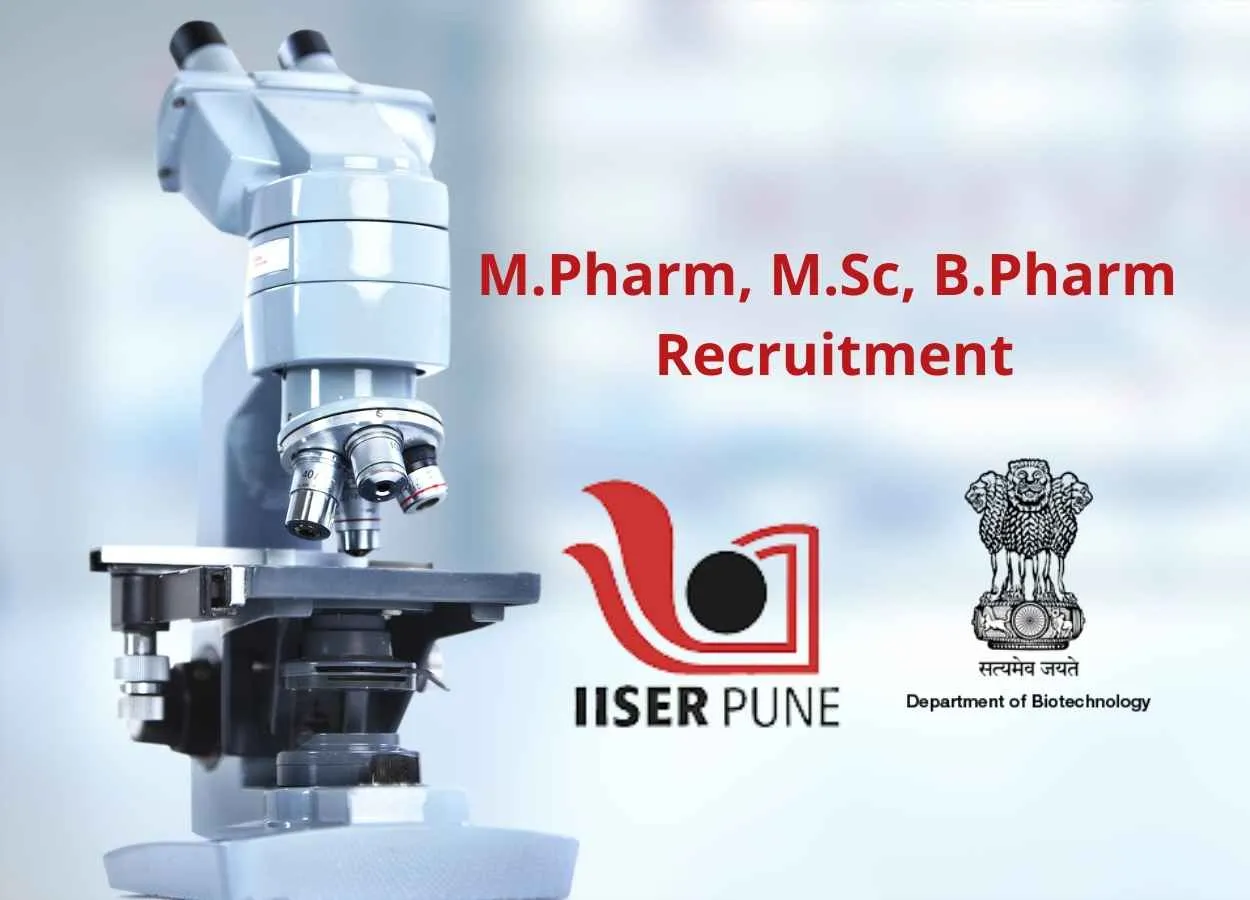 M.Pharm, M.Sc, B.Pharm Recruitment in Research project funded by Department of Biotechnology