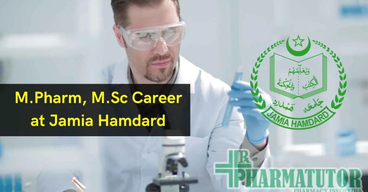 M.Pharm, M.Sc Career in research project at Jamia Hamdard