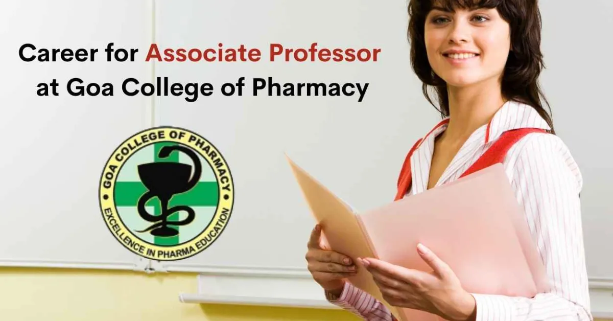Career for Associate Professor at Goa College of Pharmacy