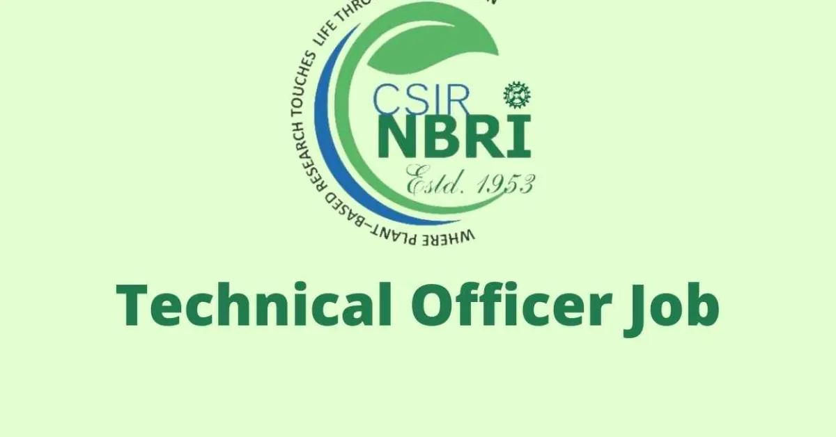 NBRI invites applications for Post of Technical Officer