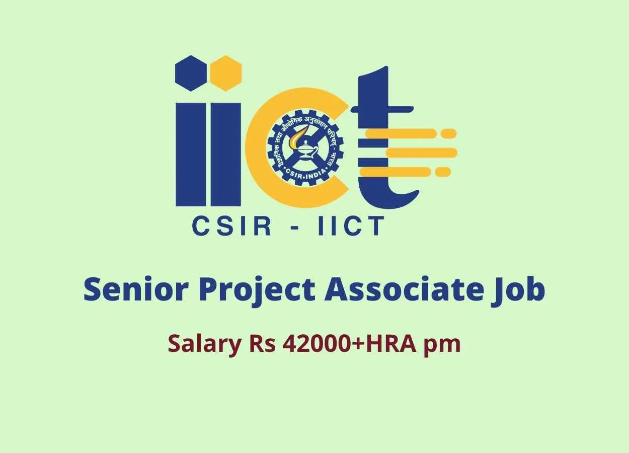Vacancy for Senior Project Associate at Indian Institute of Chemical Technology