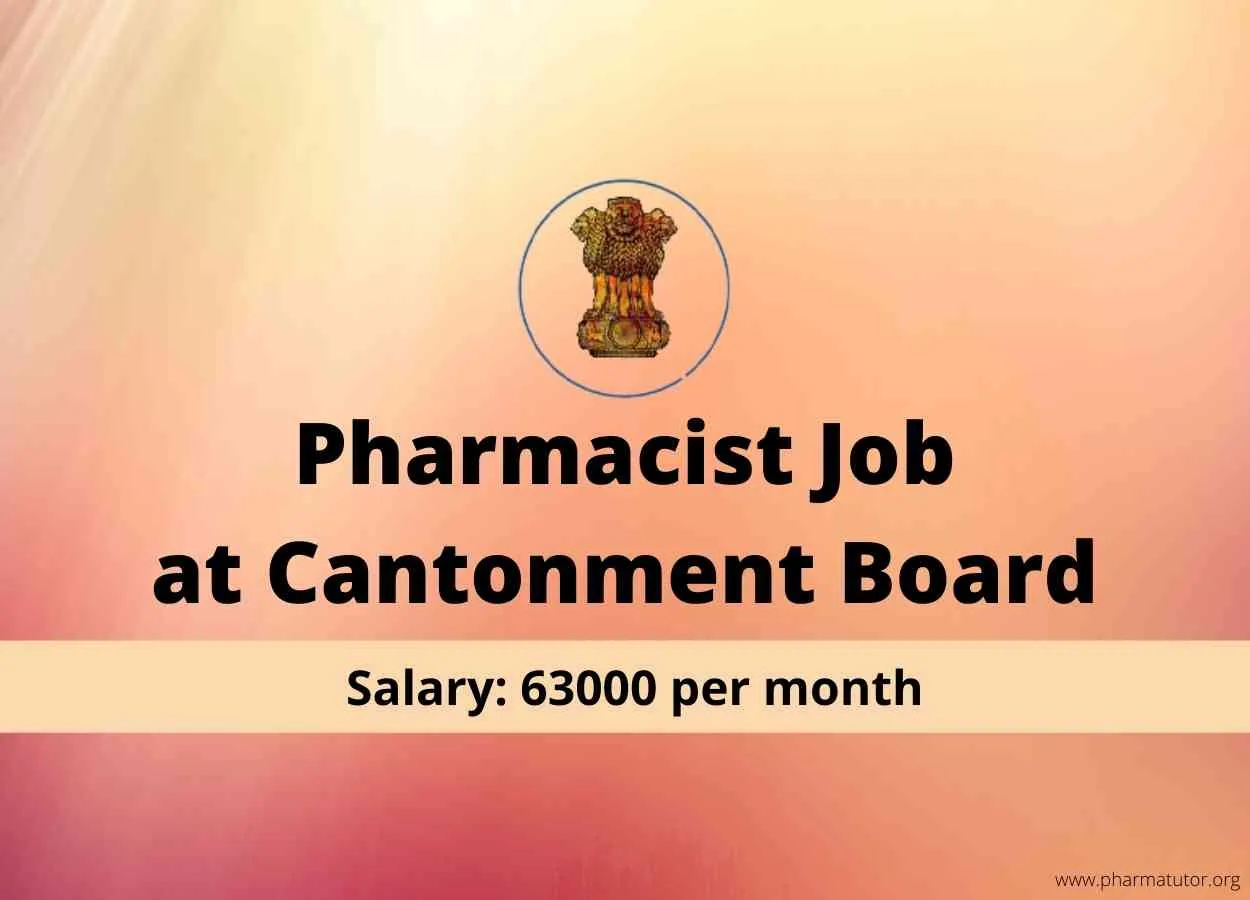 Job for Pharmacists at Cantonment Board