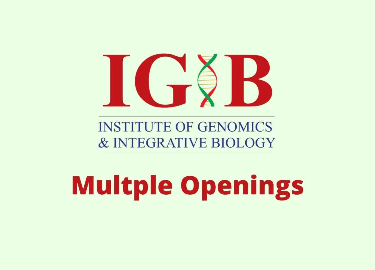 Vacancy for Project Associates and Project Scientists at IGIB