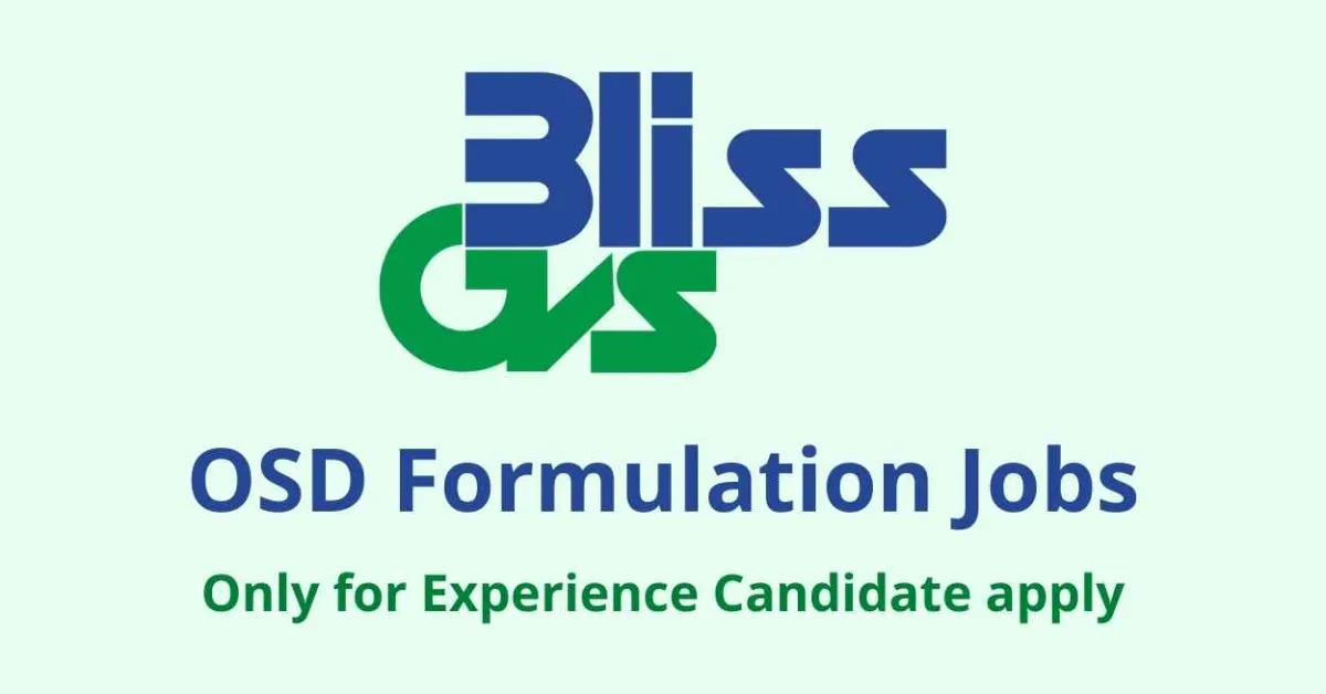 Vacancy for Research Associate, Senior Research Associate at Bliss GVS Pharma | Only for Experience Candidate apply