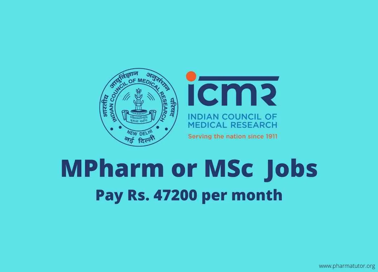Ph.D, M.Pharm, MSc Job in research project under ICMR, Health Ministry