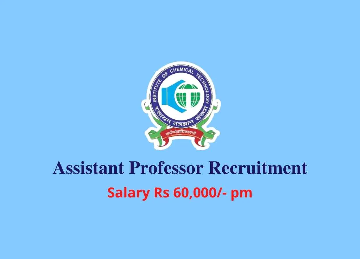 Job for Assistant Professor at Institute of Chemical Technology