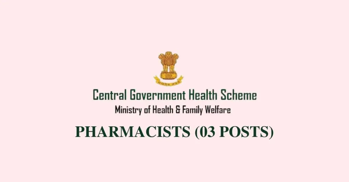 Job for Pharmacists at CGHS Chennai