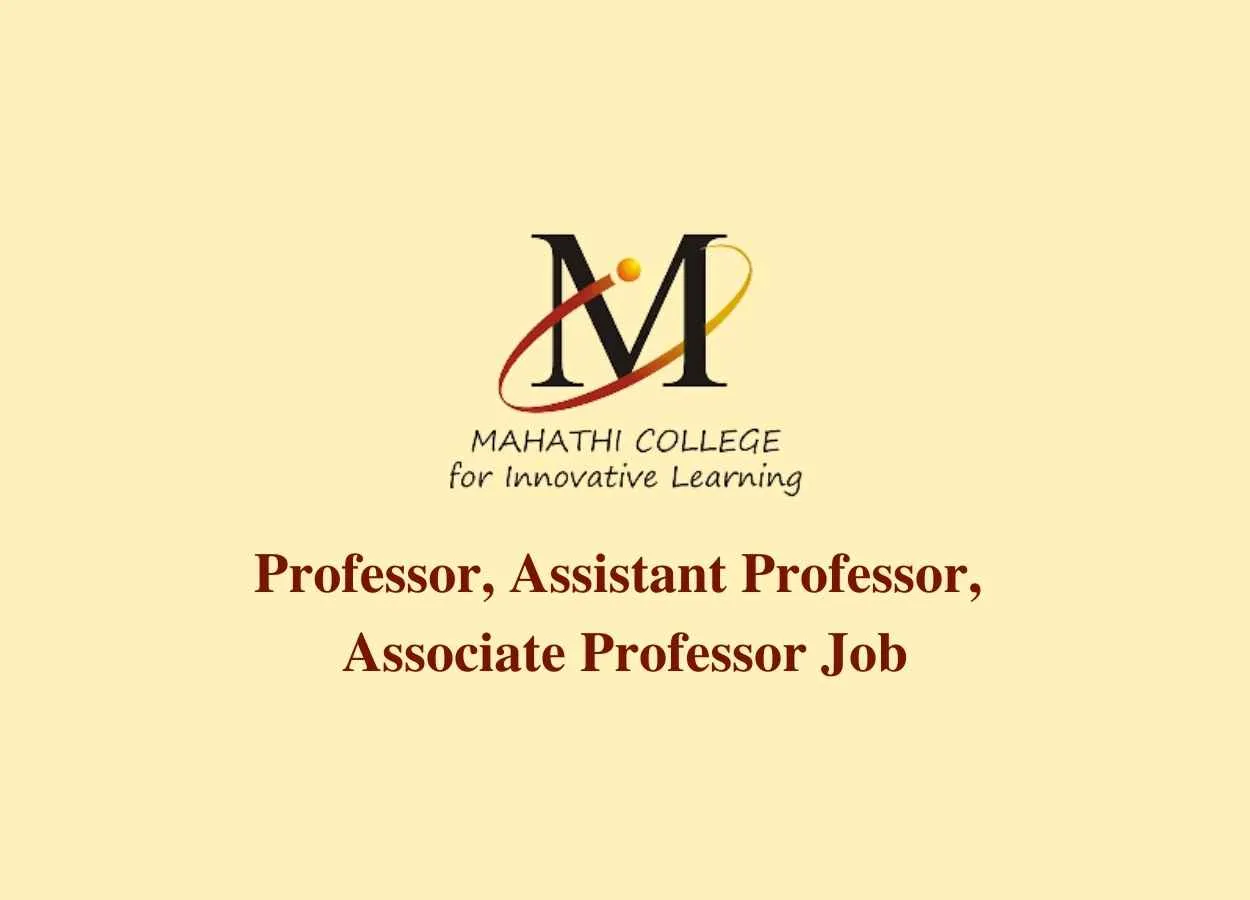Vacancy for Professor, Assistant Professor, Associate Professor at Mahathi College of Pharmacy