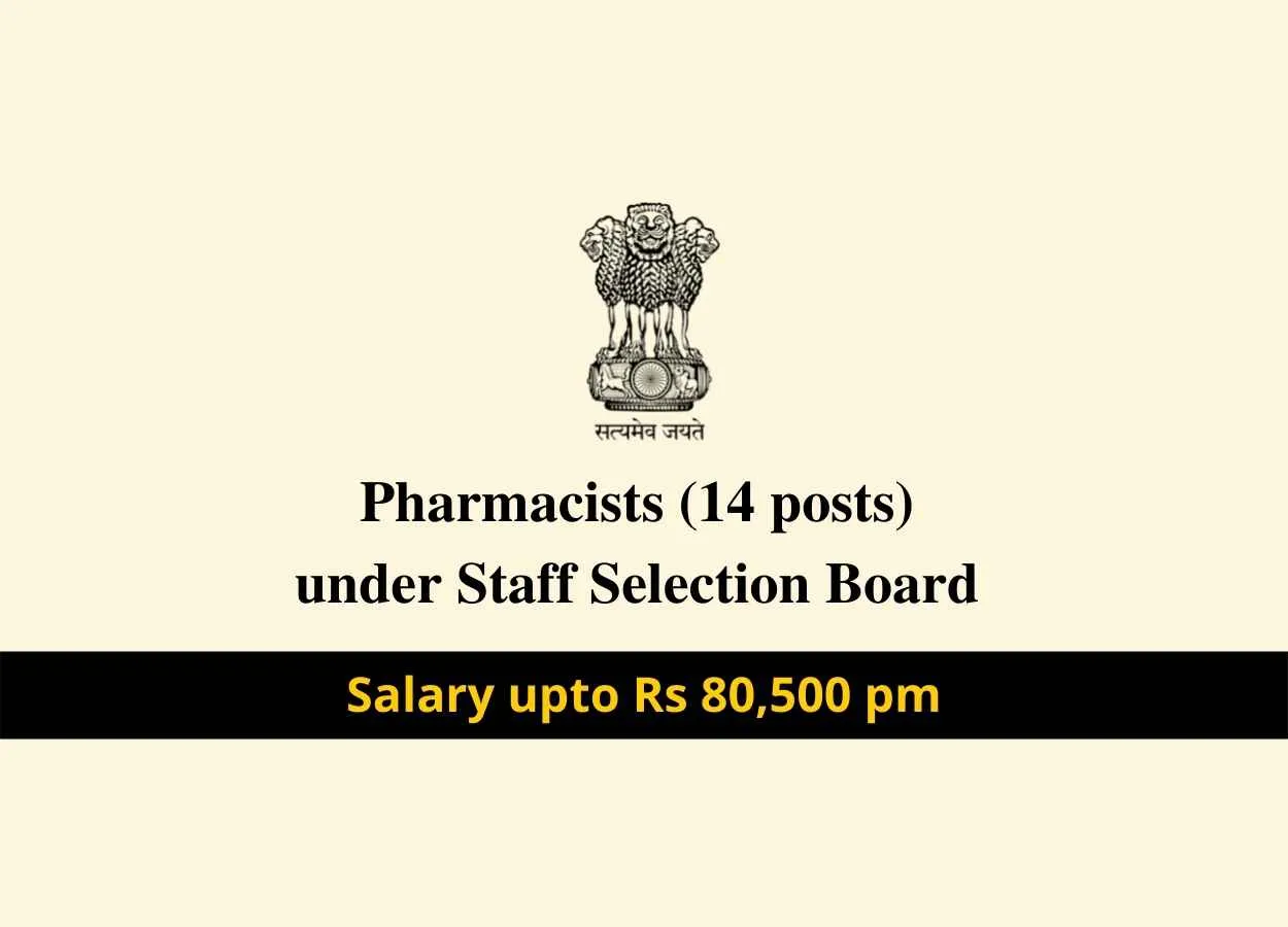 Recruitment for Pharmacists under Junior Staff Selection Board