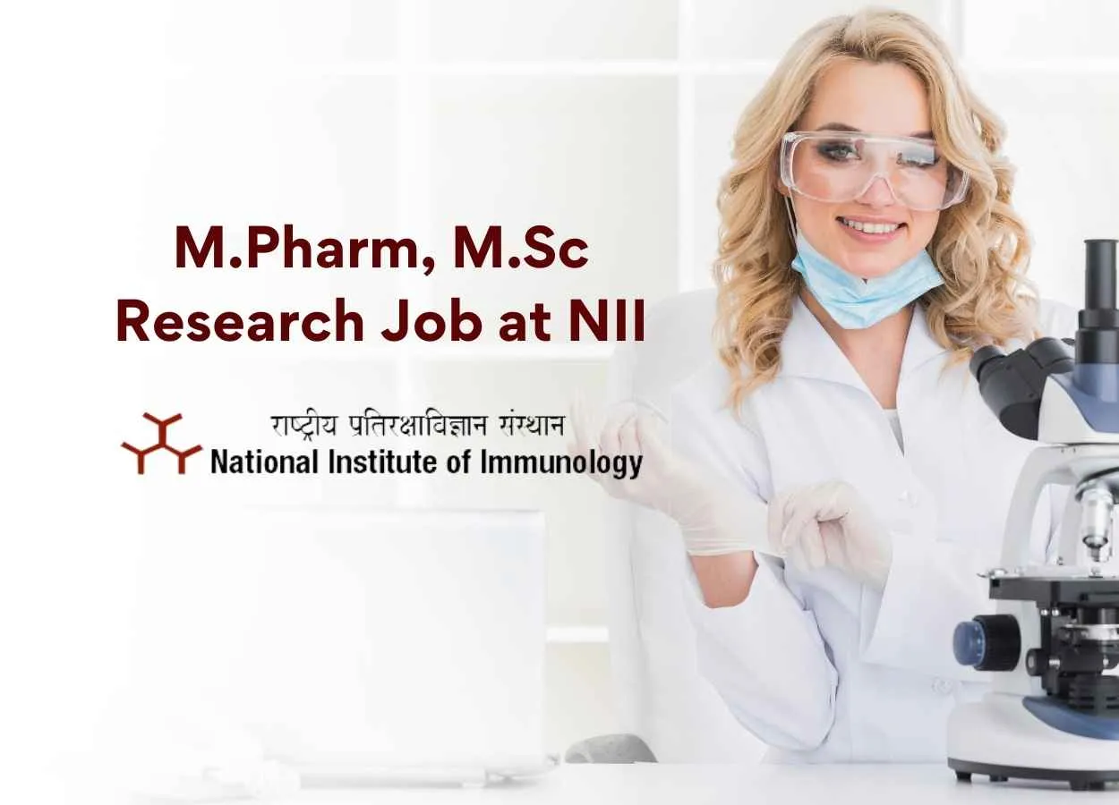 M.Pharm, M.Sc Research Job at National Institute of Immunology