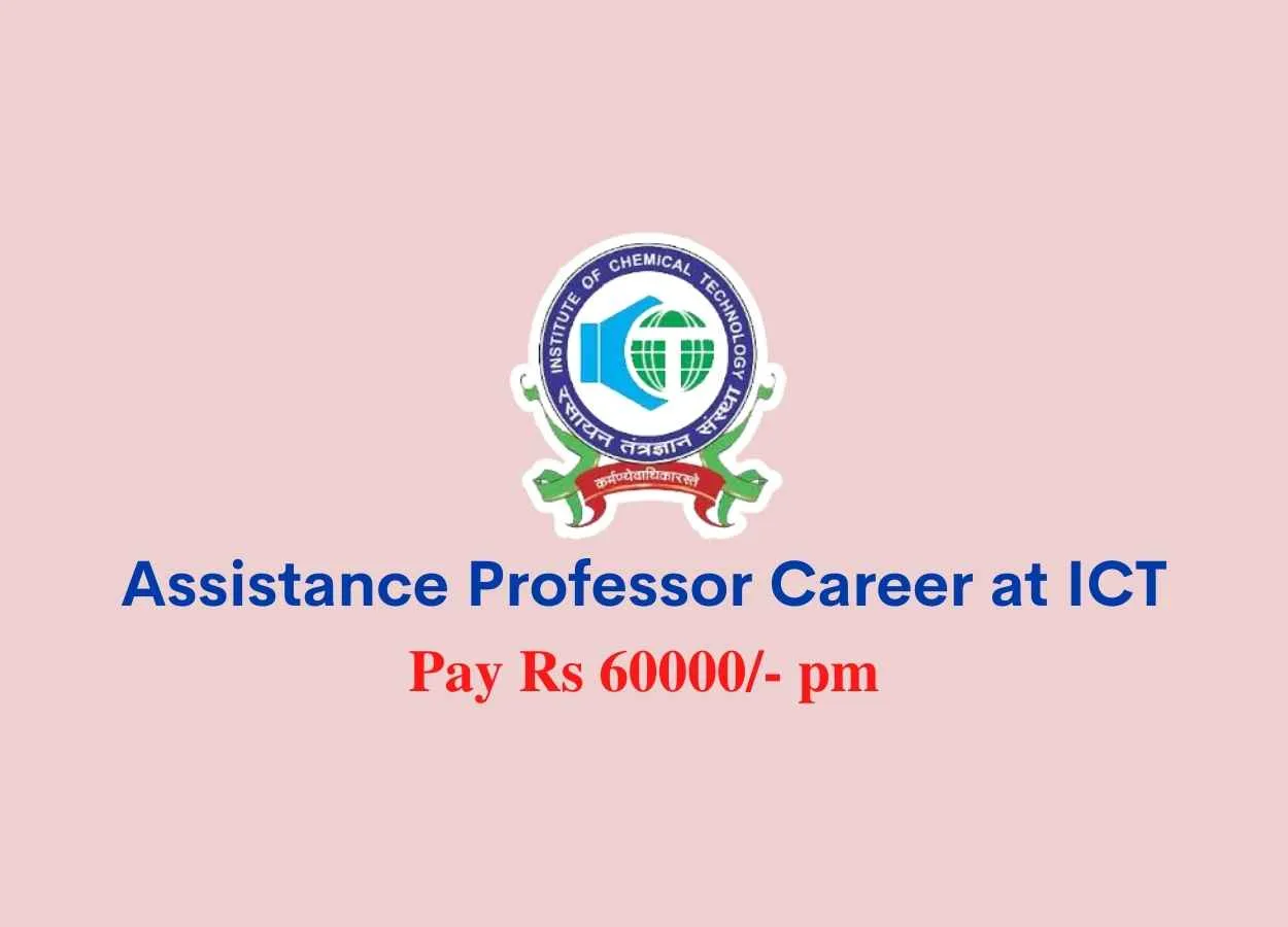 Career for Assistance Professor in Pharmacology at ICT