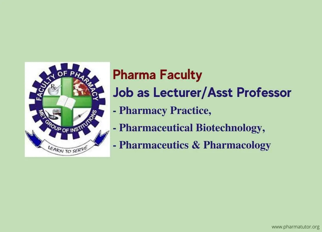 Job as Lecturer/Assistant Professor in Pharmacy Practice, Pharmaceutical Biotechnology, Pharmaceutics & Pharmacology at MORADABAD EDUCATIONAL TRUST