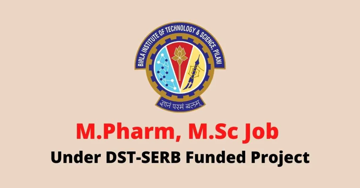 Job for Junior Research Fellow for DST-SERB Funded Project