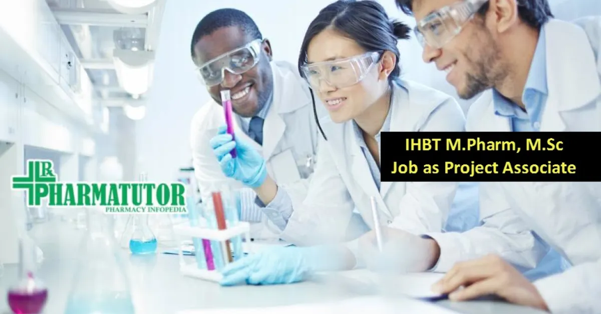Job for M.Pharm, M.Sc as Project Associate at IHBT